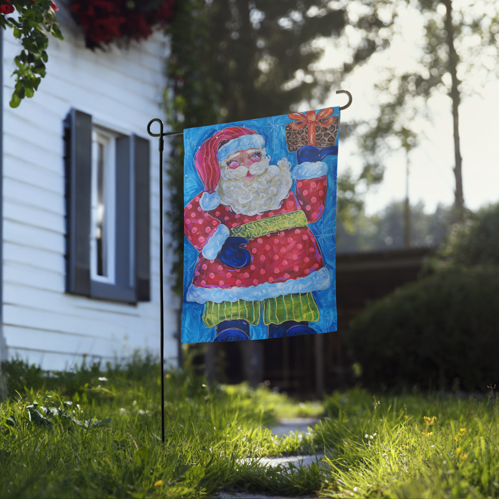 Striped Pant Santa Garden flag