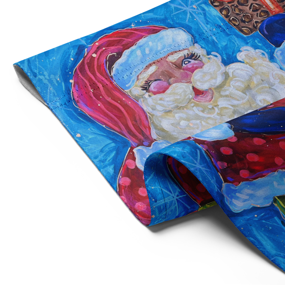 Striped Pant Santa Garden flag