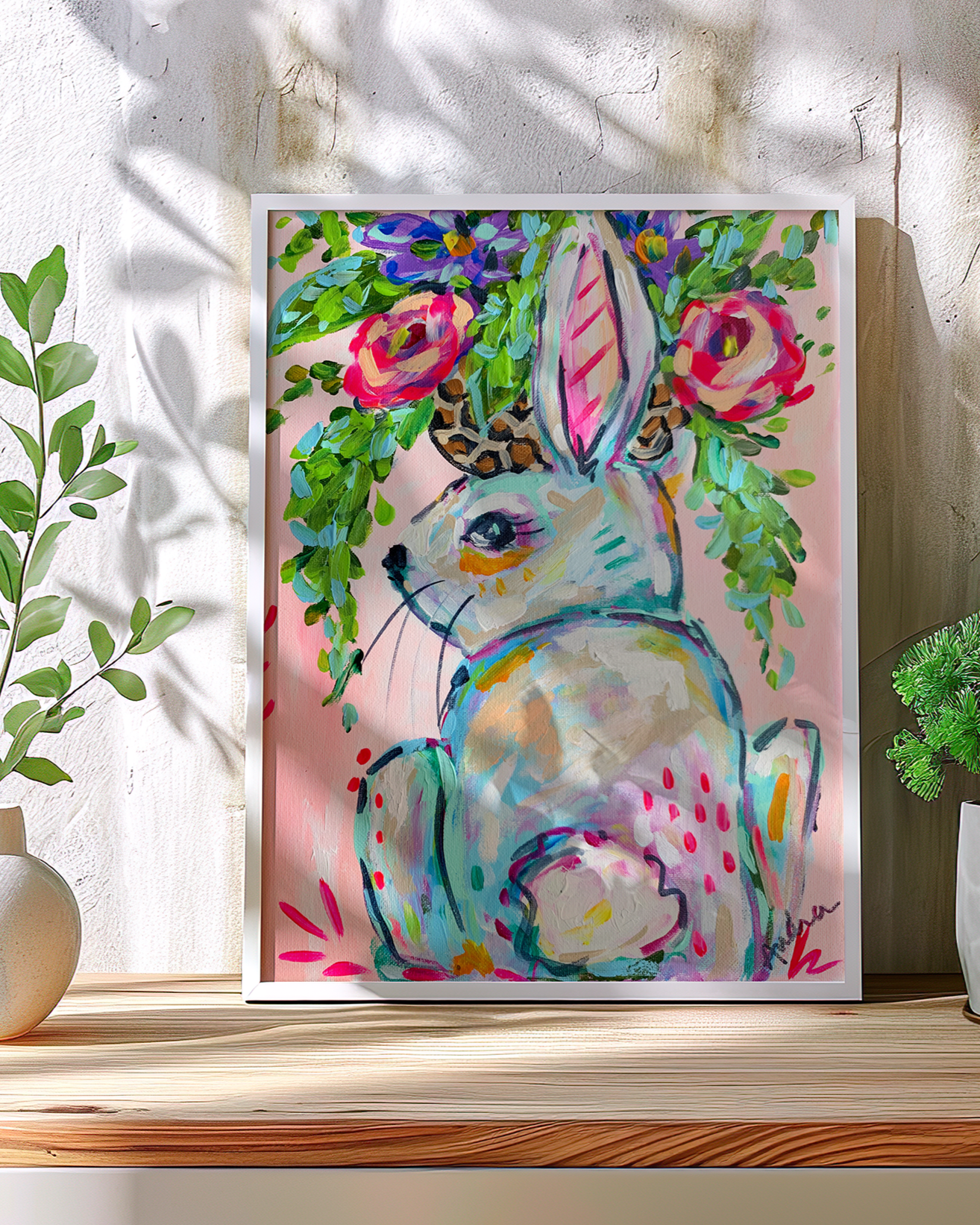 Harvey - Bunny Reproduction Print - On Paper or Canvas - Nursery, Home Dopamine Decor, Wall Art Poster