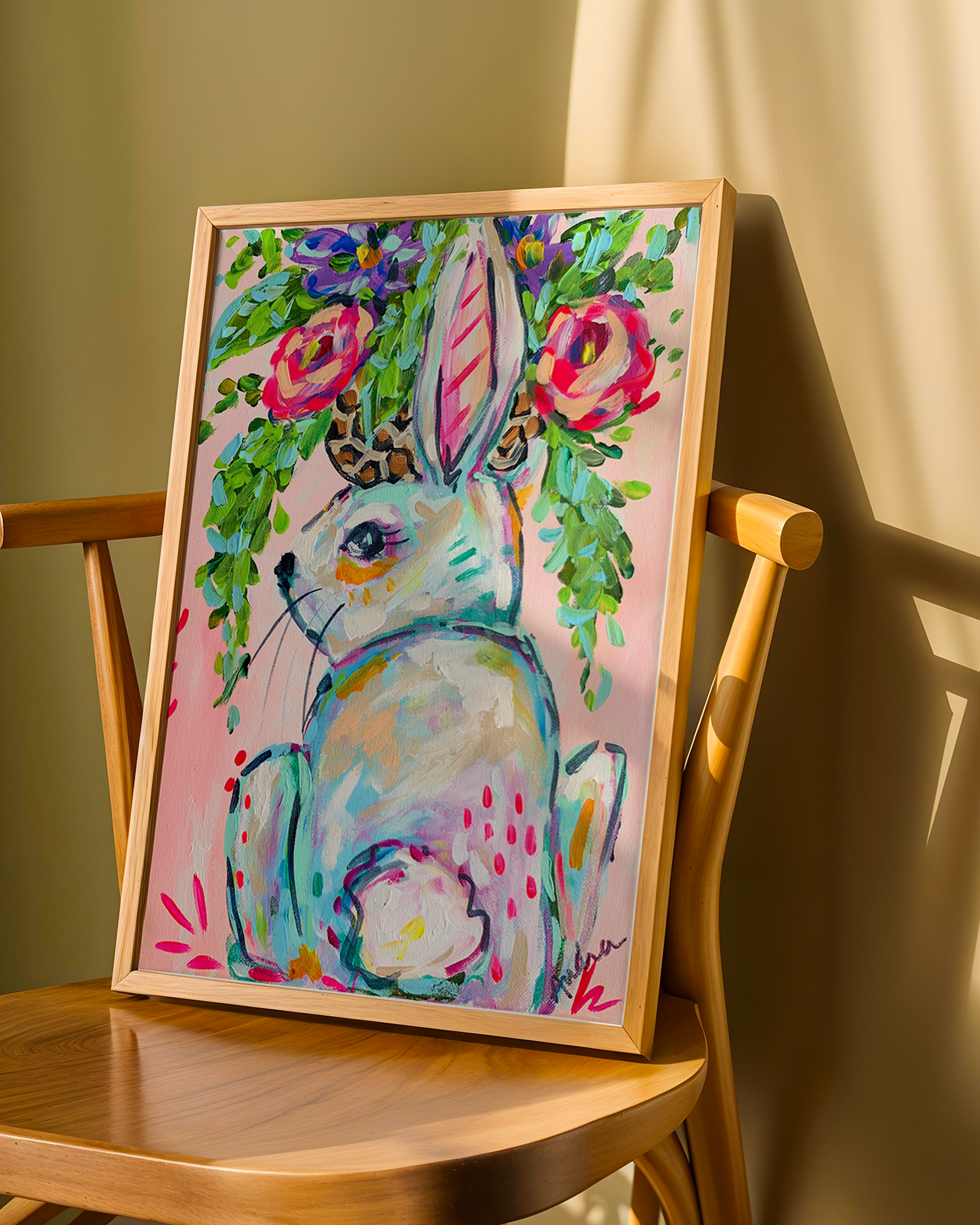 Harvey - Bunny Reproduction Print - On Paper or Canvas - Nursery, Home Dopamine Decor, Wall Art Poster