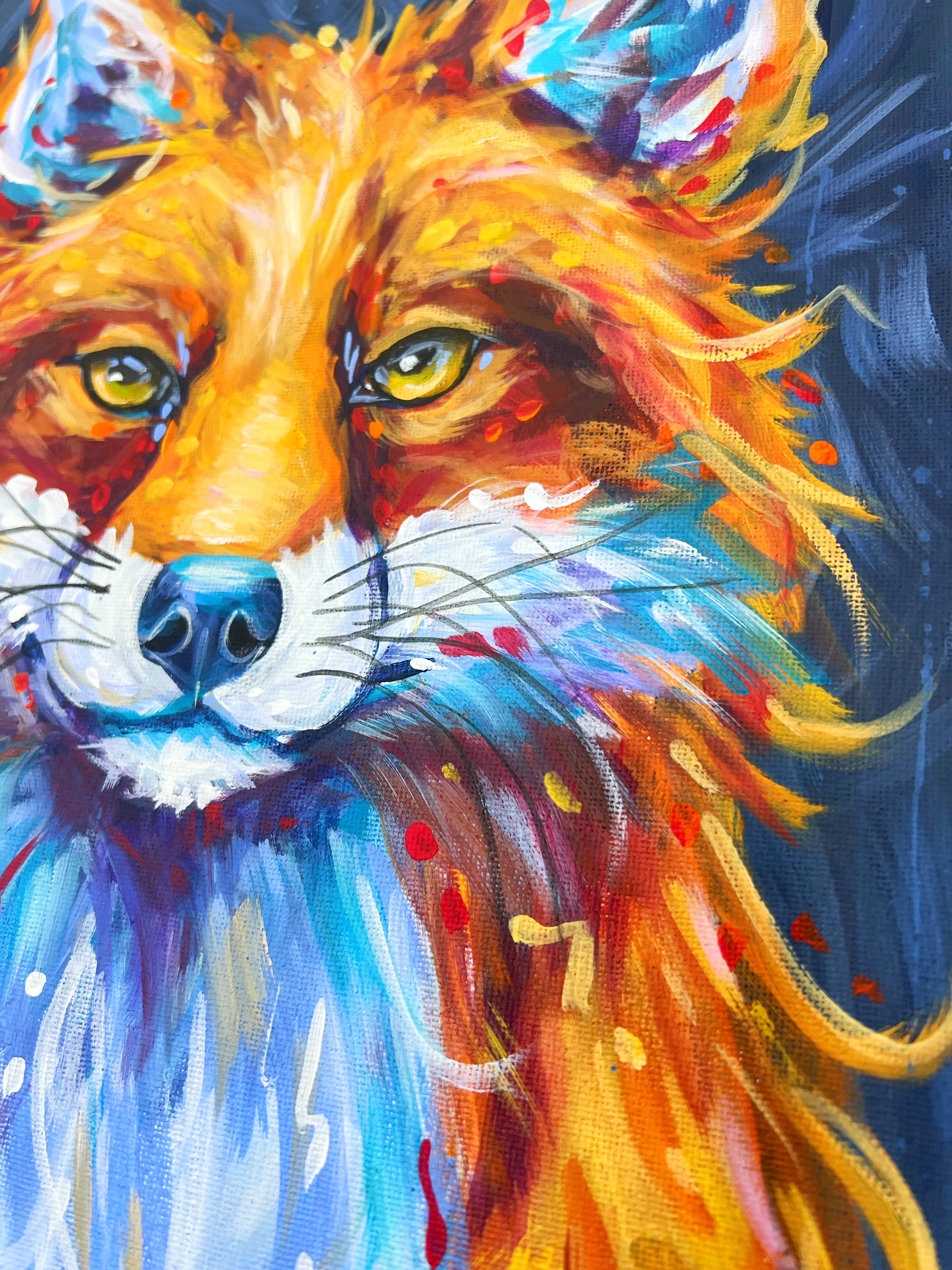 Fox 11x14 Original Painting on Canvas