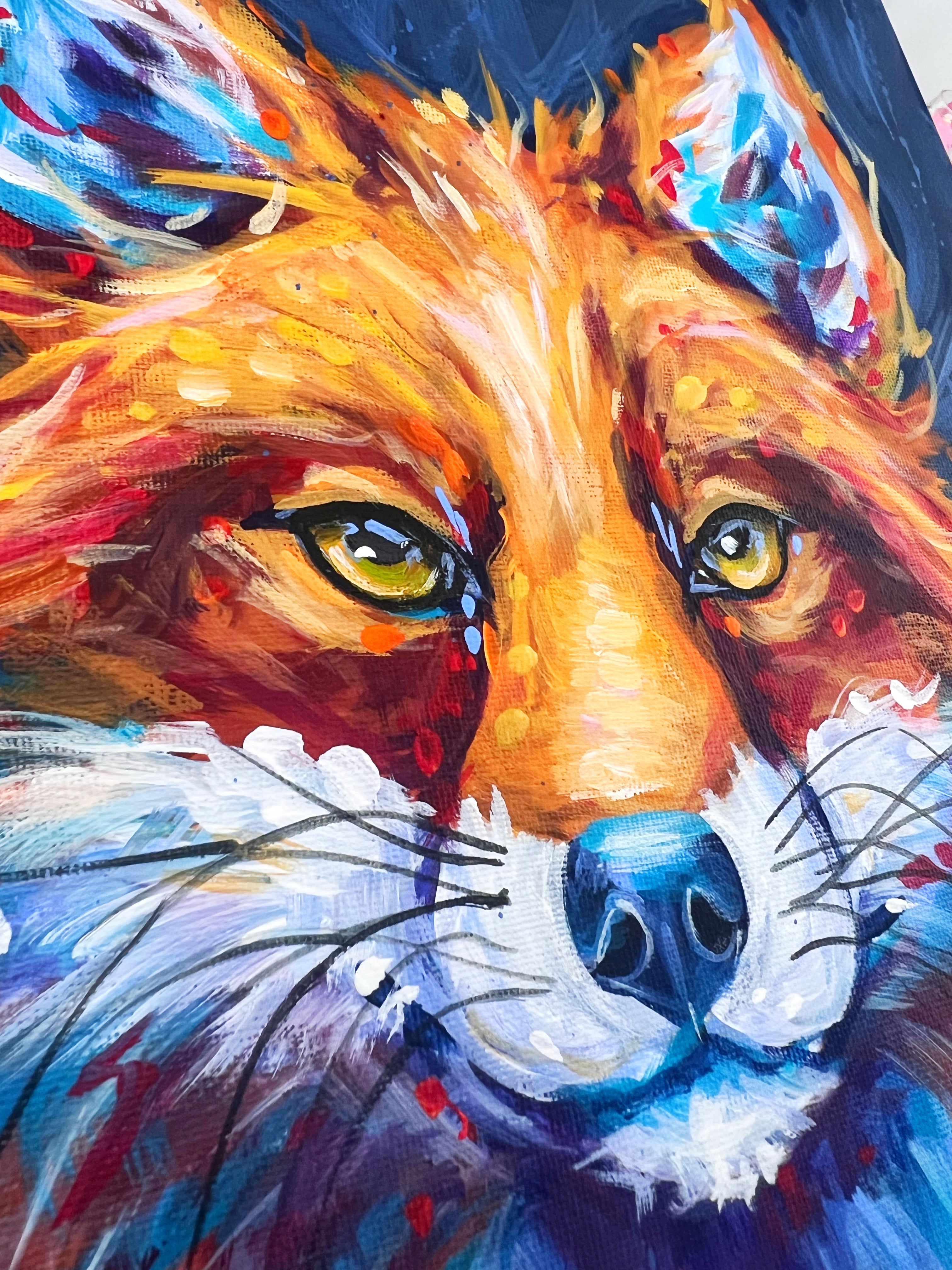 Fox 11x14 Original Painting on Canvas