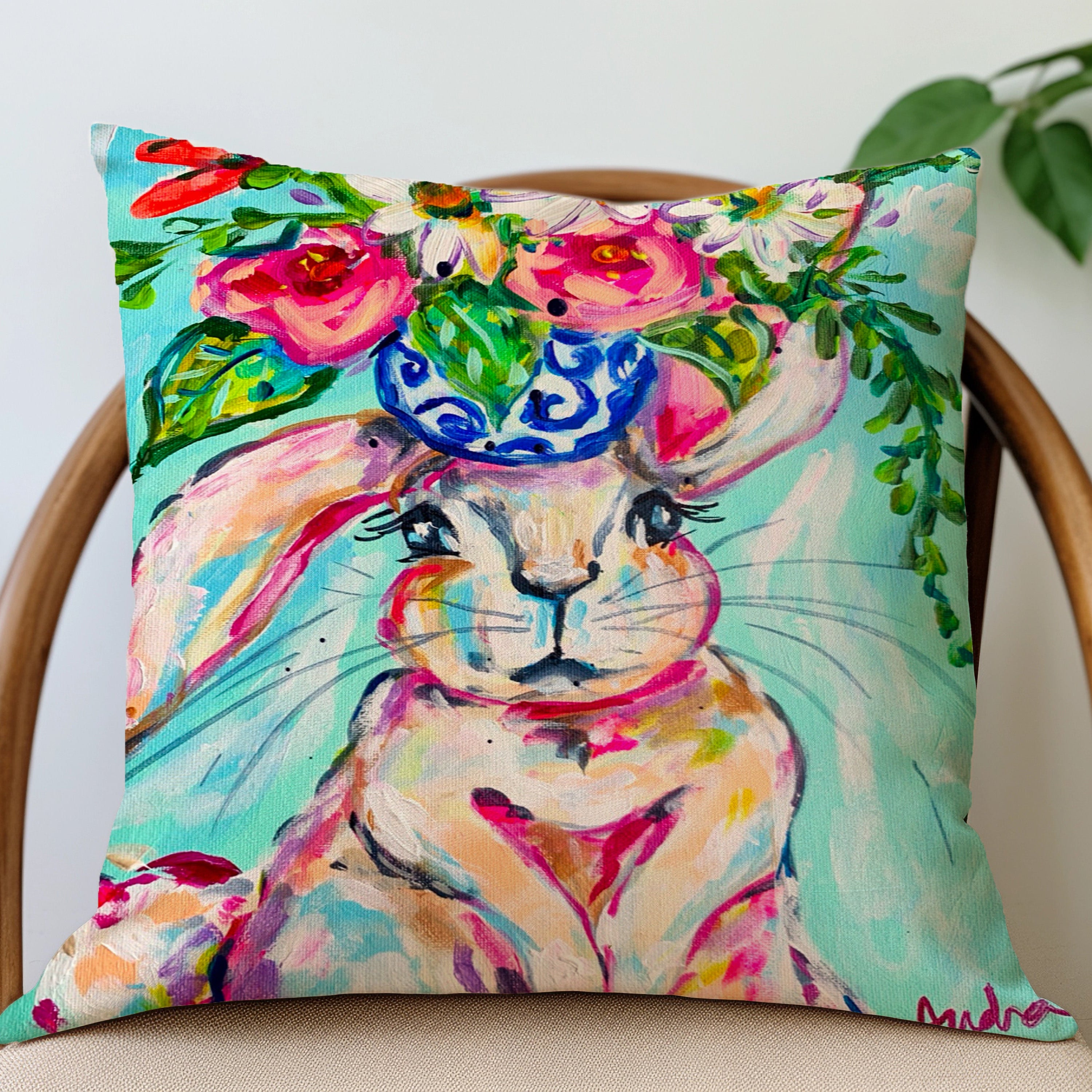 Judith Bunny Throw Pillow