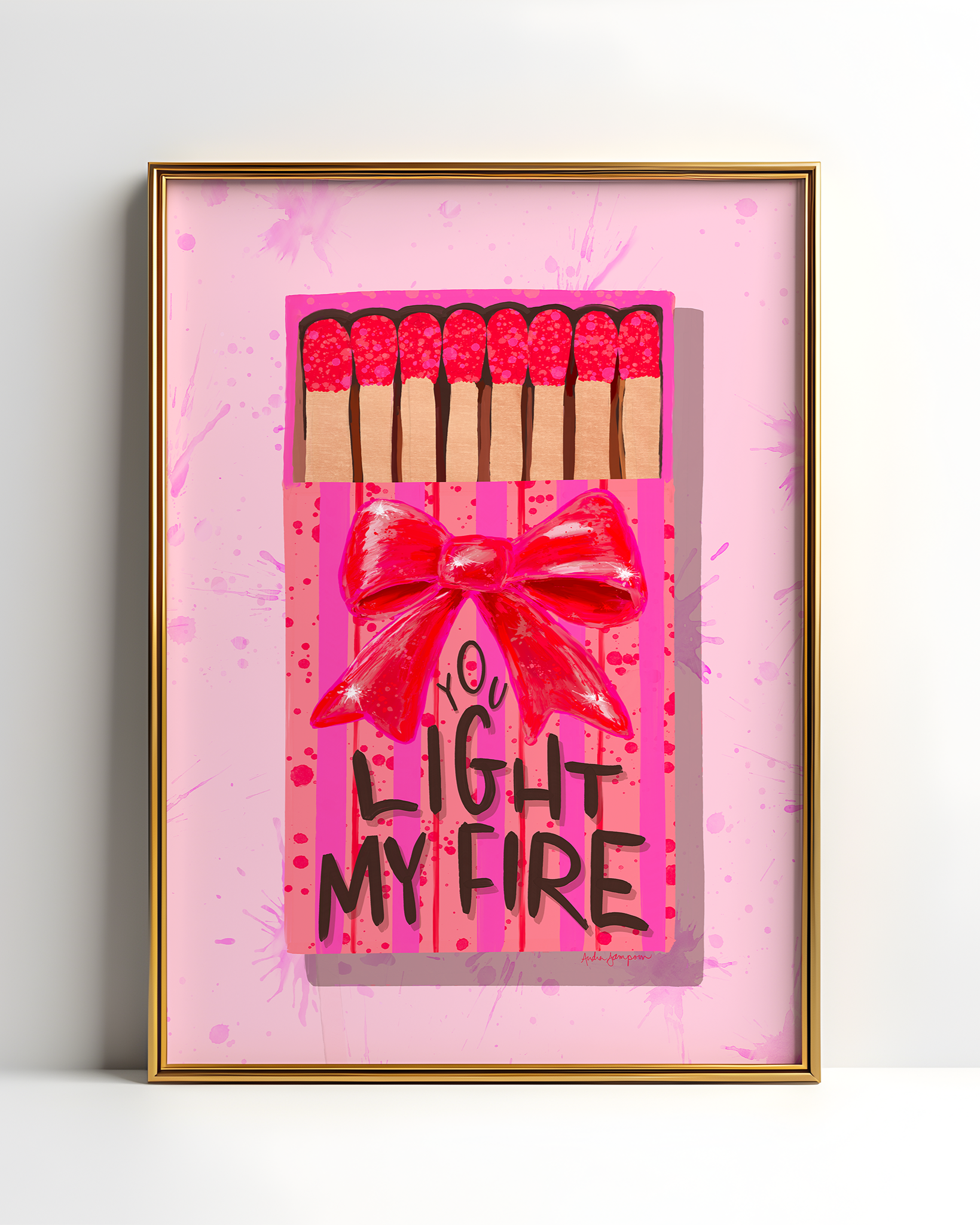 Valentine's Day Art Print on Paper or Canvas - Pop Art Matchbox, Maximalist Decor, Colorful Wall Art Poster