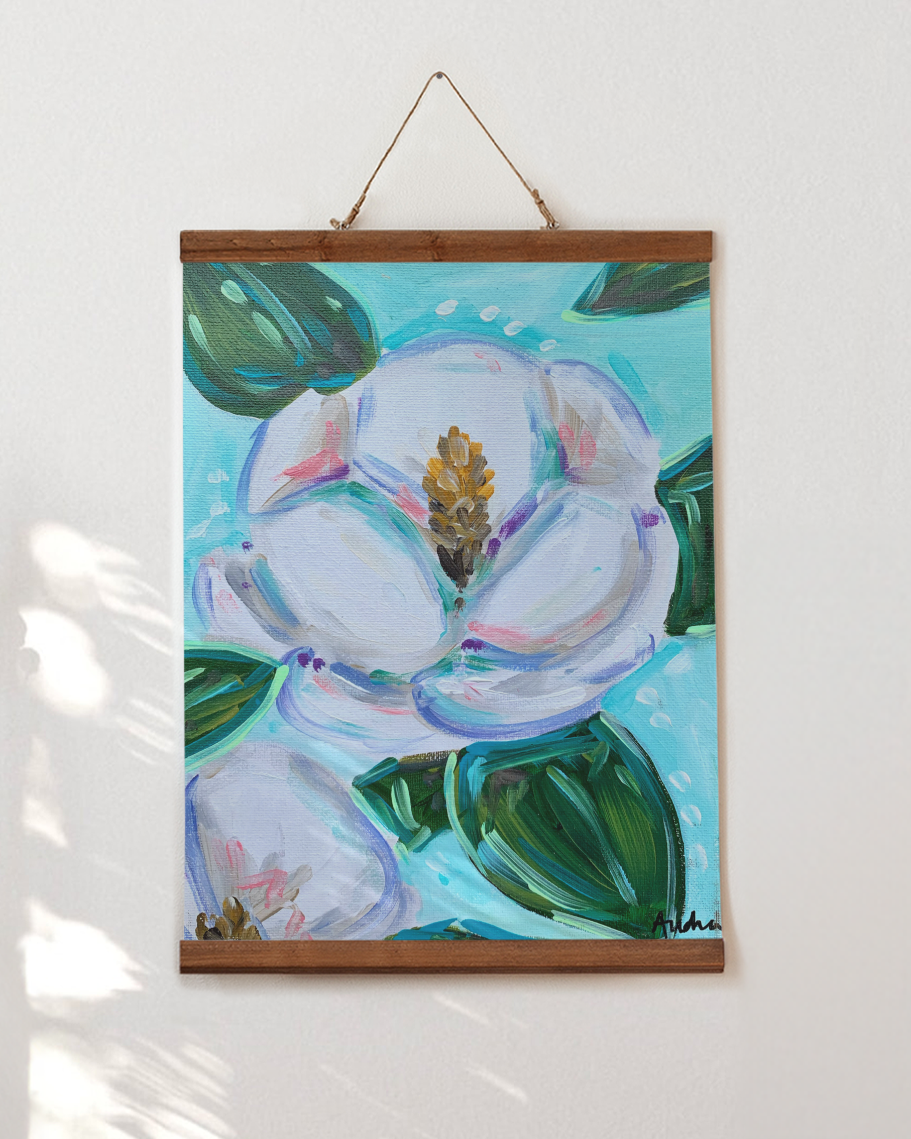 Magnolia Art Print on Paper or Canvas - Floral Wall Decor, Southern Art Print, Pretty Poster