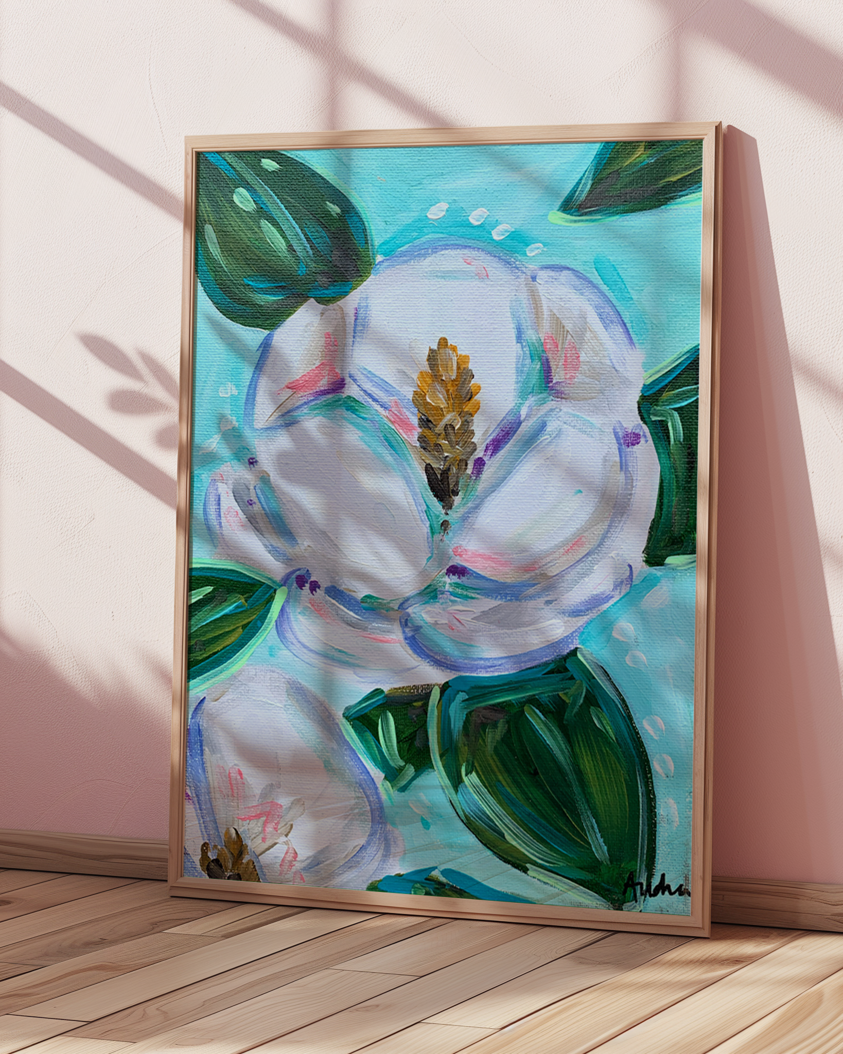 Magnolia Art Print on Paper or Canvas - Floral Wall Decor, Southern Art Print, Pretty Poster