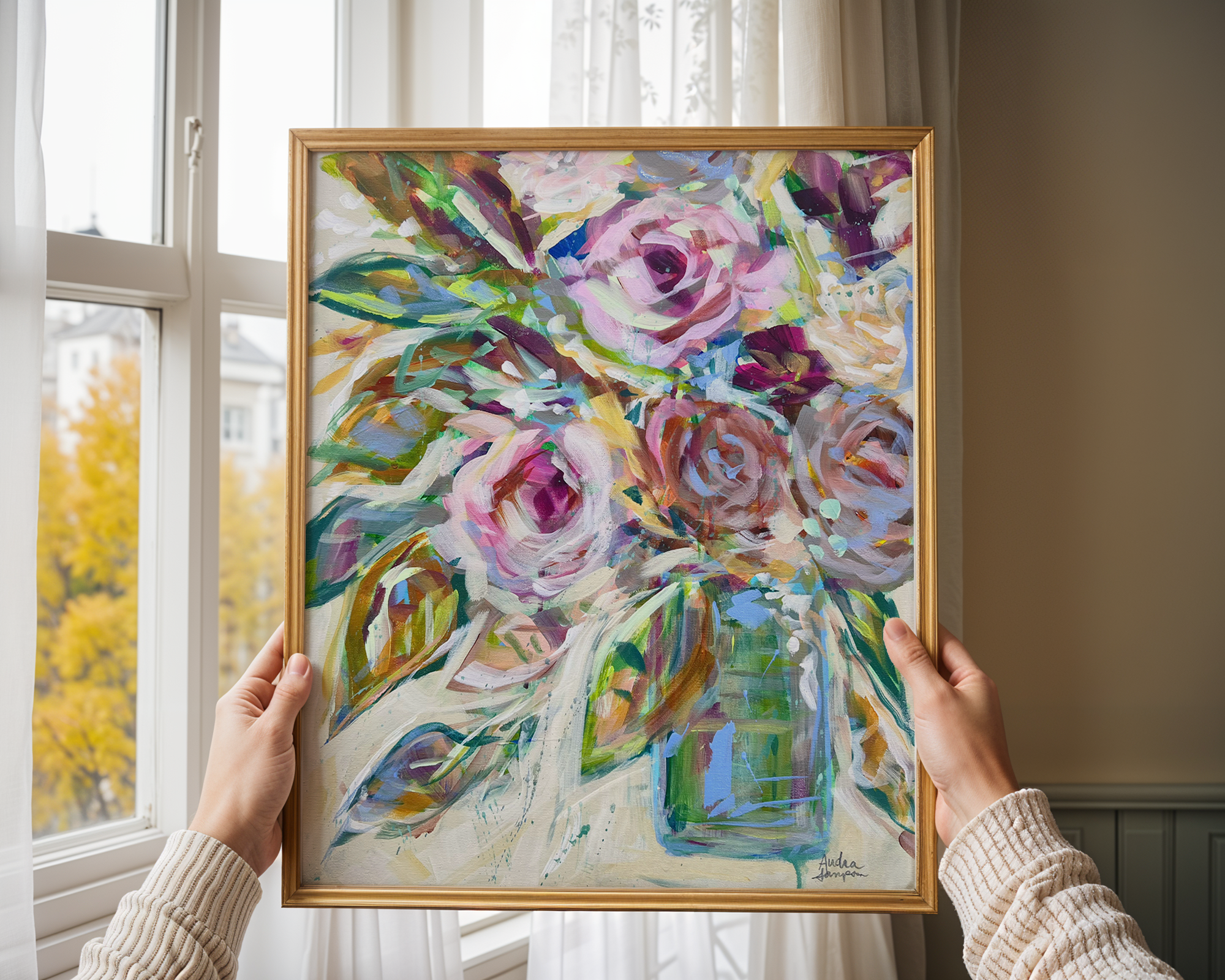 Muted Floral Reproduction Print - On Paper or Canvas