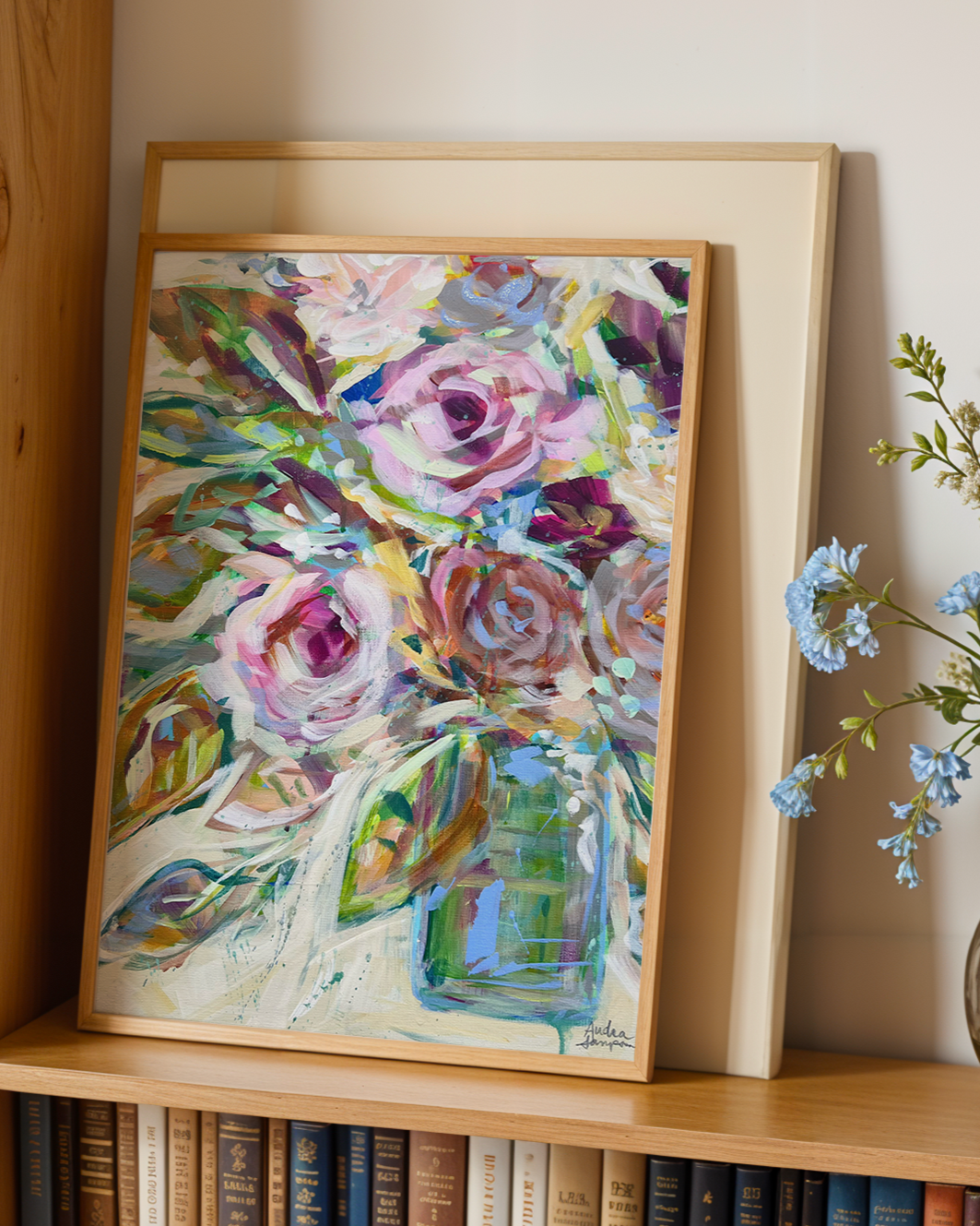 Muted Floral Reproduction Print - On Paper or Canvas