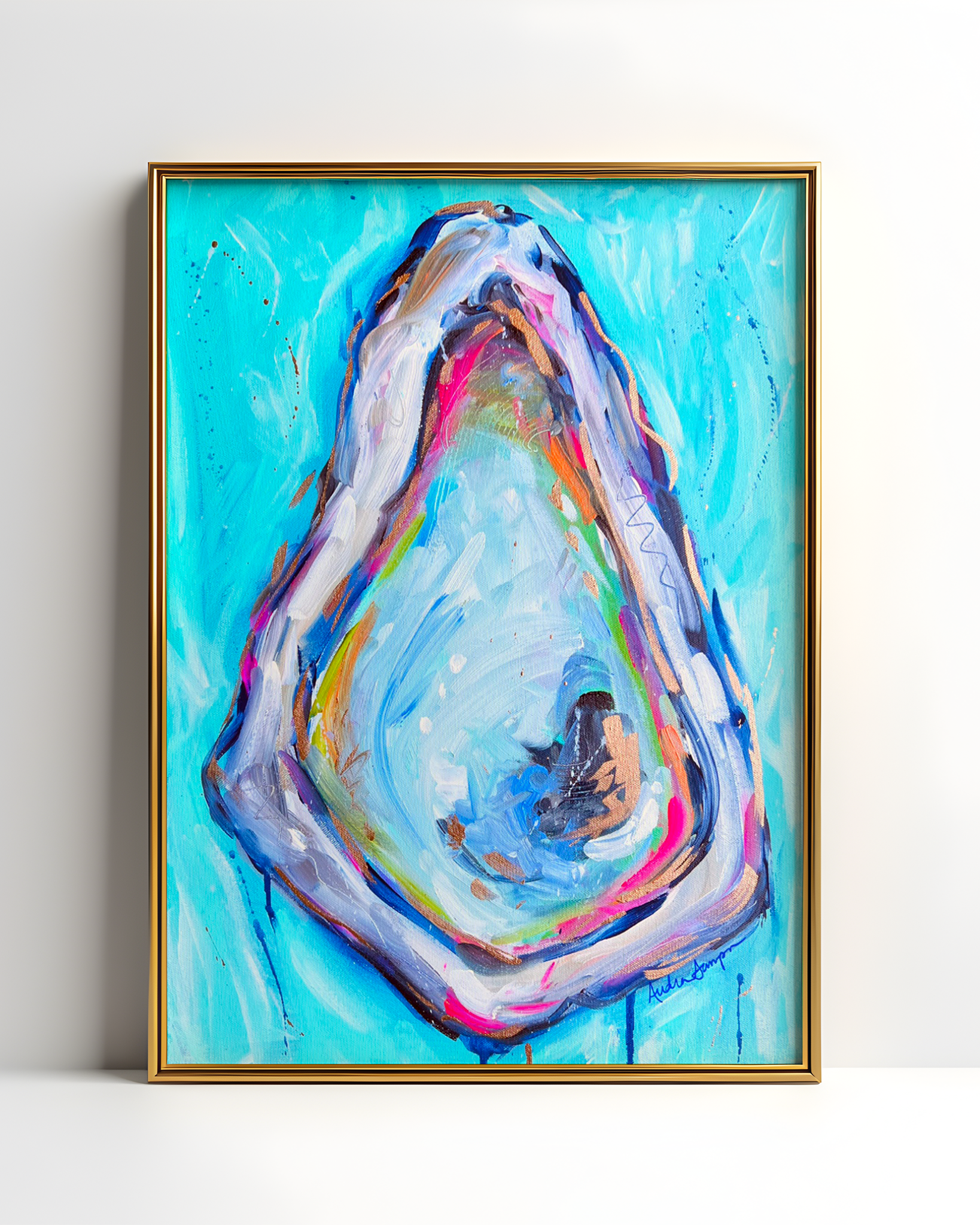 Oyster Art Print on Paper or Canvas - Coastal Nautical Decor, Seafood Kitchen Wall Art Poster