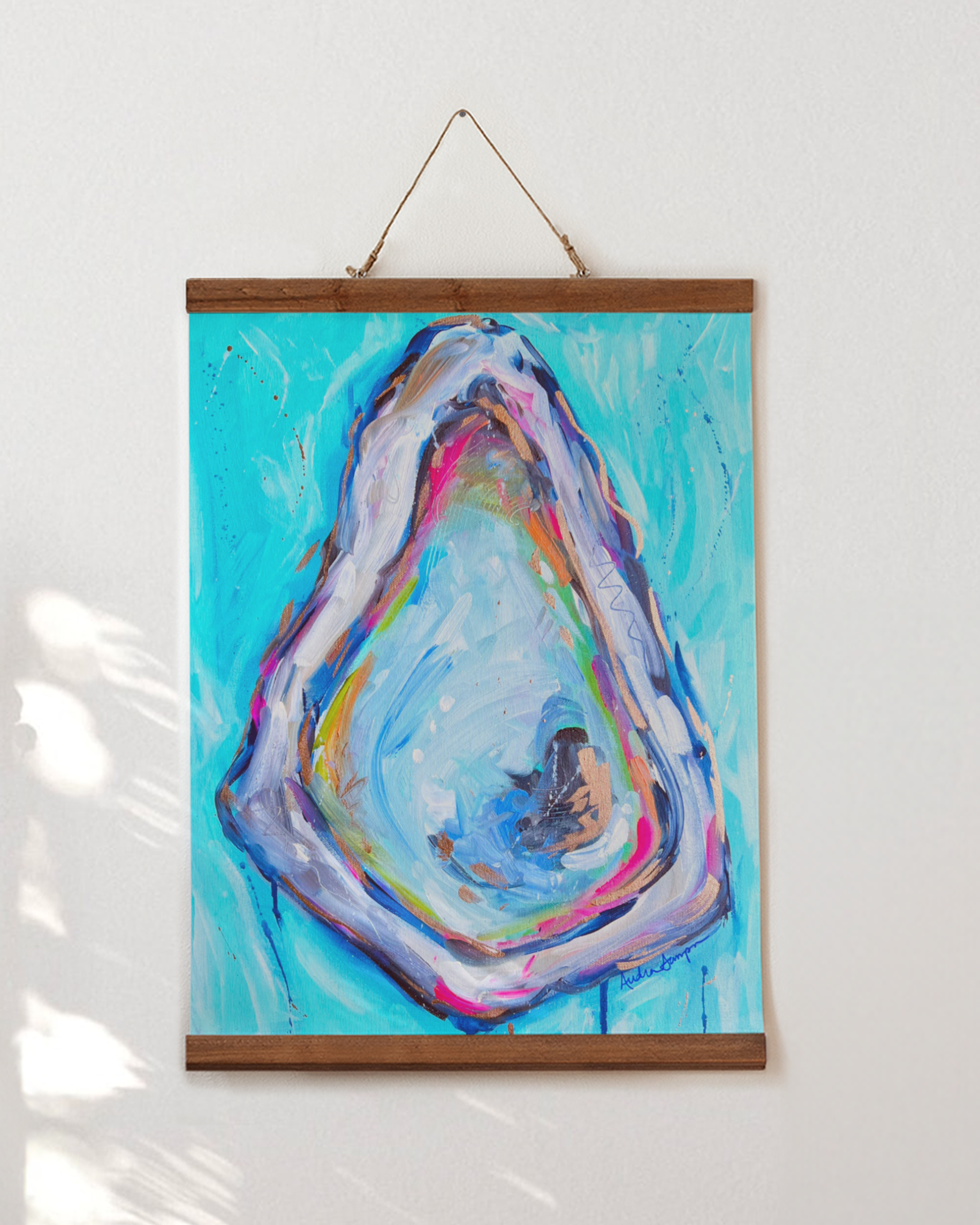 Oyster Art Print on Paper or Canvas - Coastal Nautical Decor, Seafood Kitchen Wall Art Poster