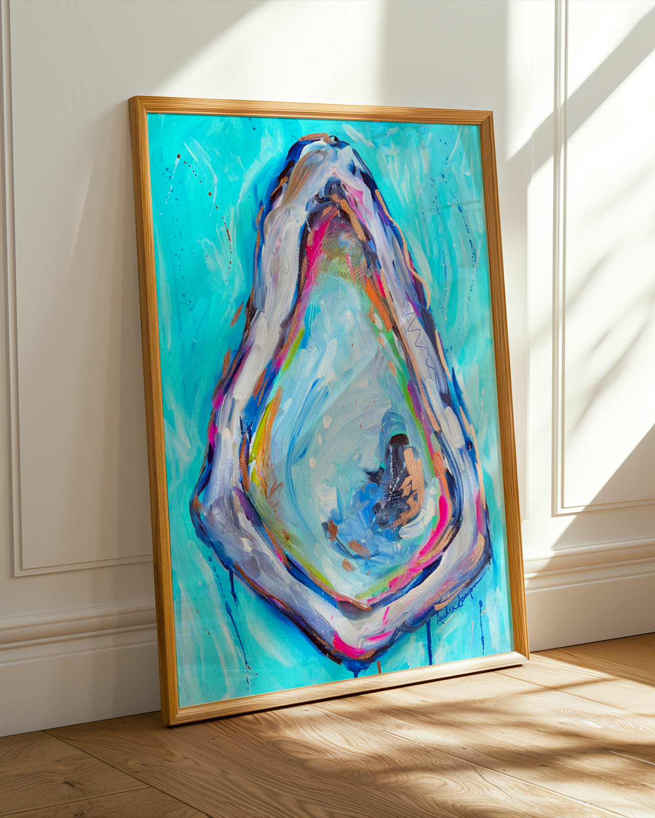 Oyster Art Print on Paper or Canvas - Coastal Nautical Decor, Seafood Kitchen Wall Art Poster