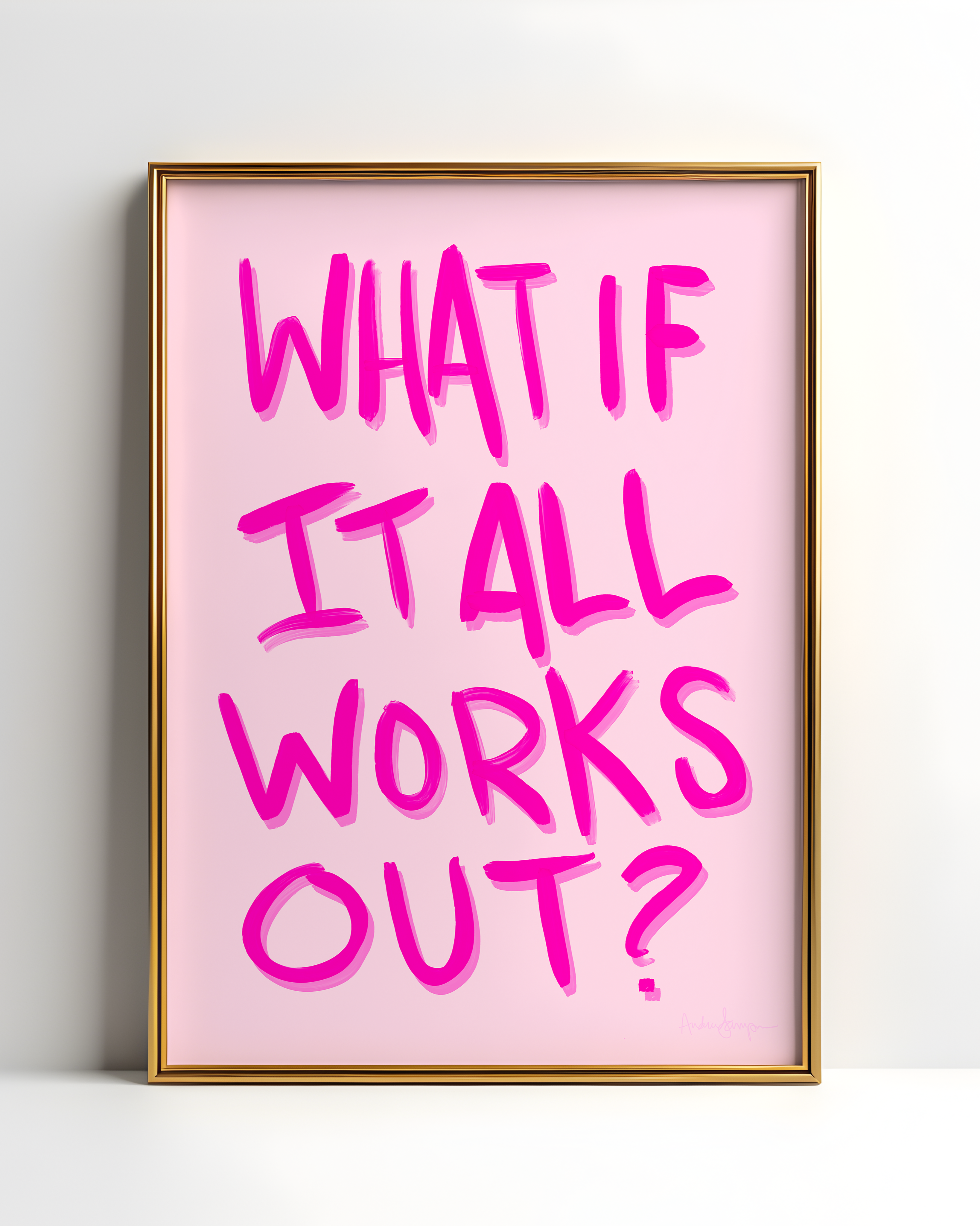 What If It All Works Out Wall Art, Typography, Dopamine Decor, Inspirational Poster, Retro Art Prints