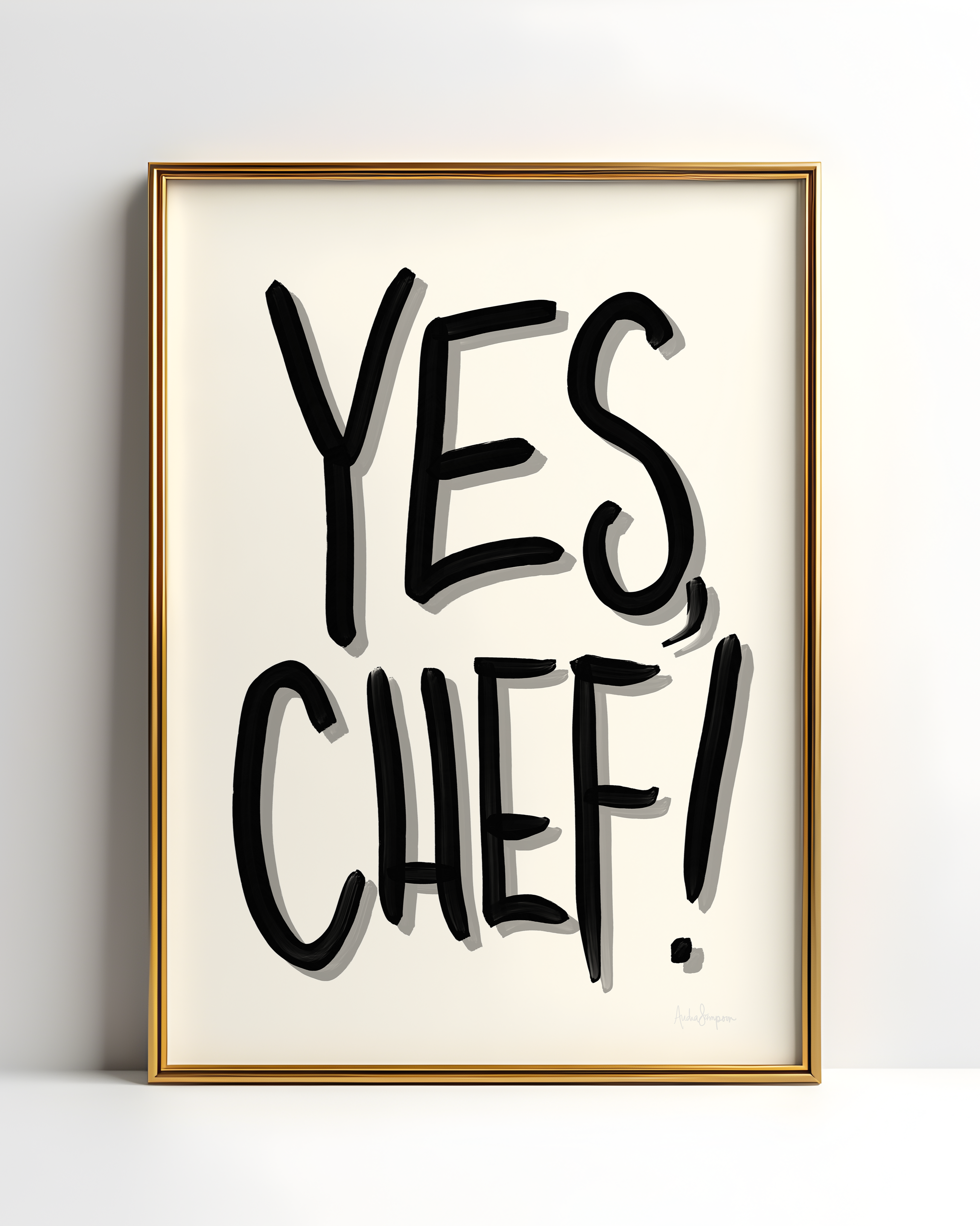 Yes, Chef Wall Art, Typography, Dopamine Decor, Colorful Kitchen Poster, Retro Food Art Prints