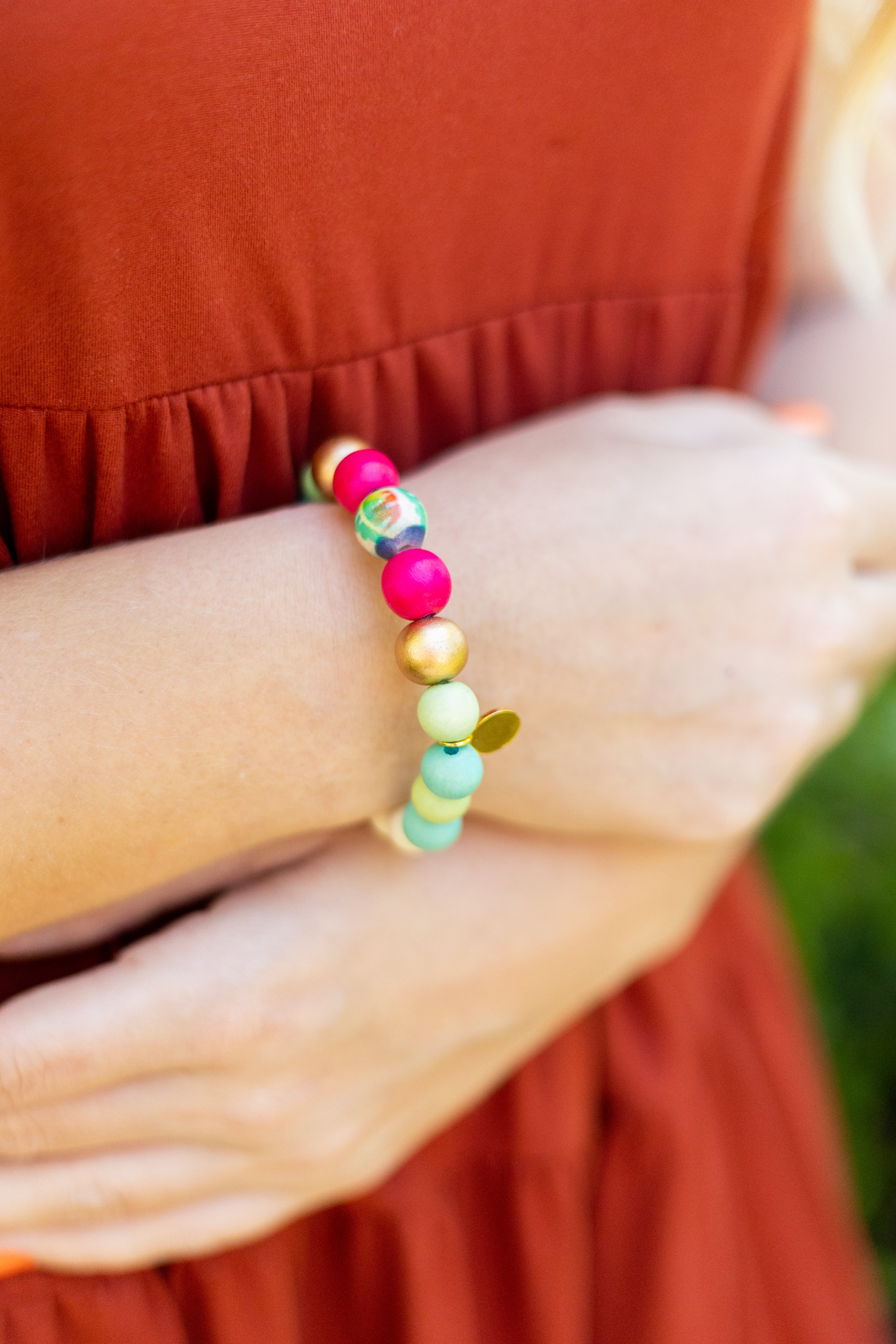 Audra Style™ Aqua Lime Fuchsia Abstract Stacking Bracelet