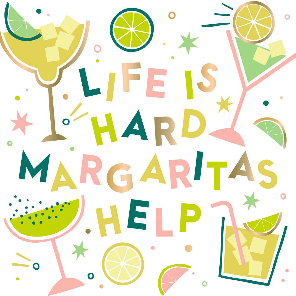 Cocktail Napkins | Margaritas Help - Foil - 20ct