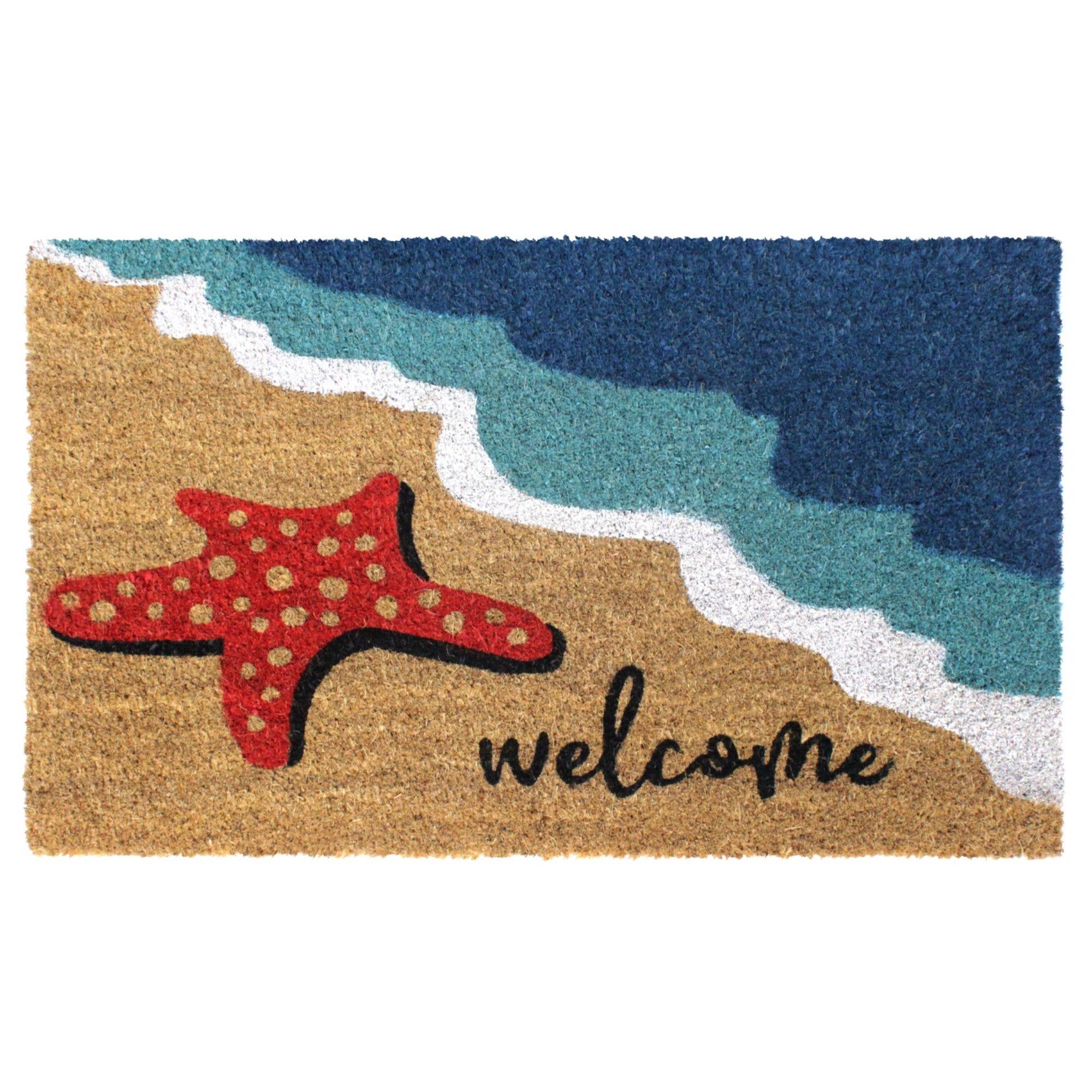 Doormat - Multi Tufted Starfish Welcome Doormat, 18" x 30" Rug