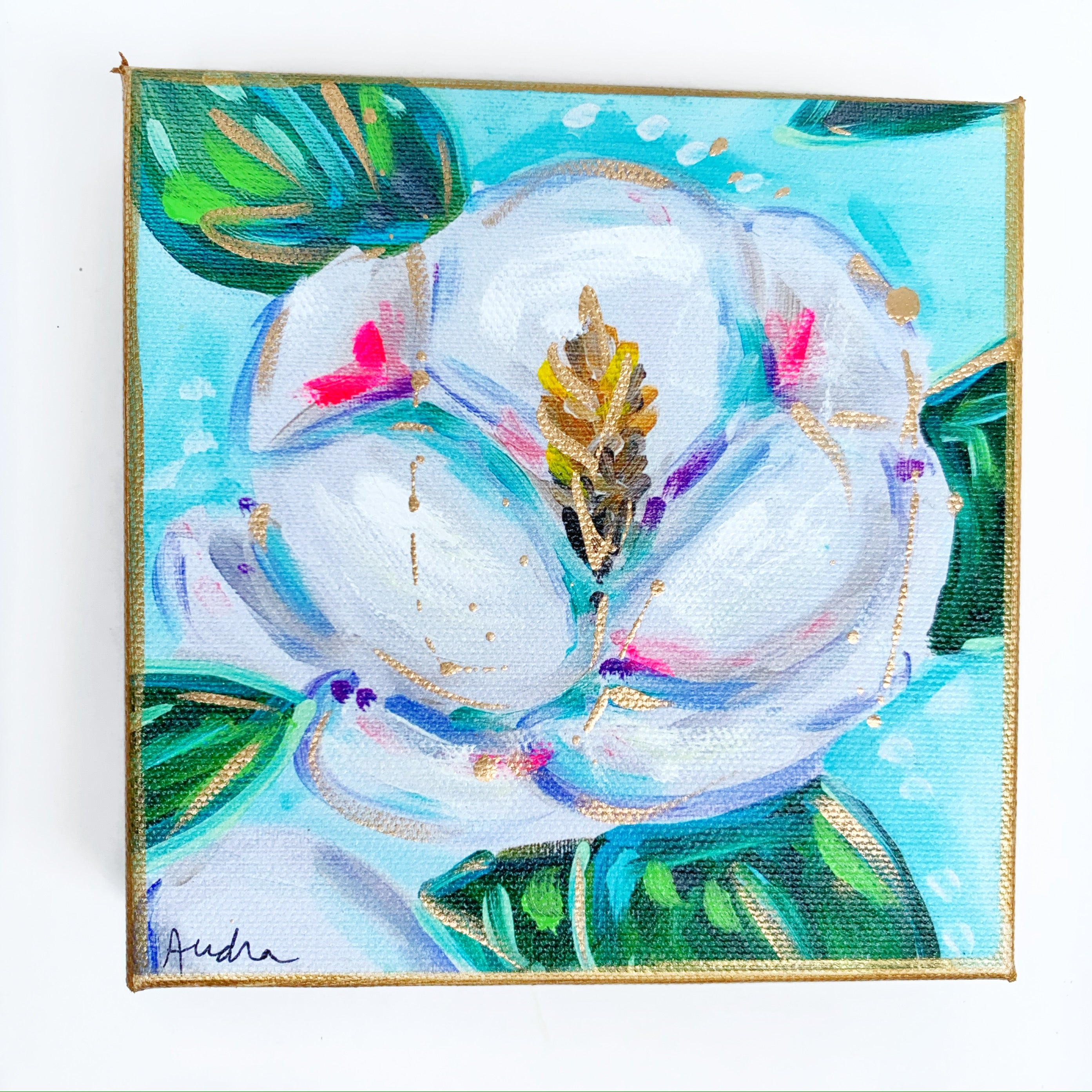 Magnolia on 6"x6" Gallery Wrapped Canvas