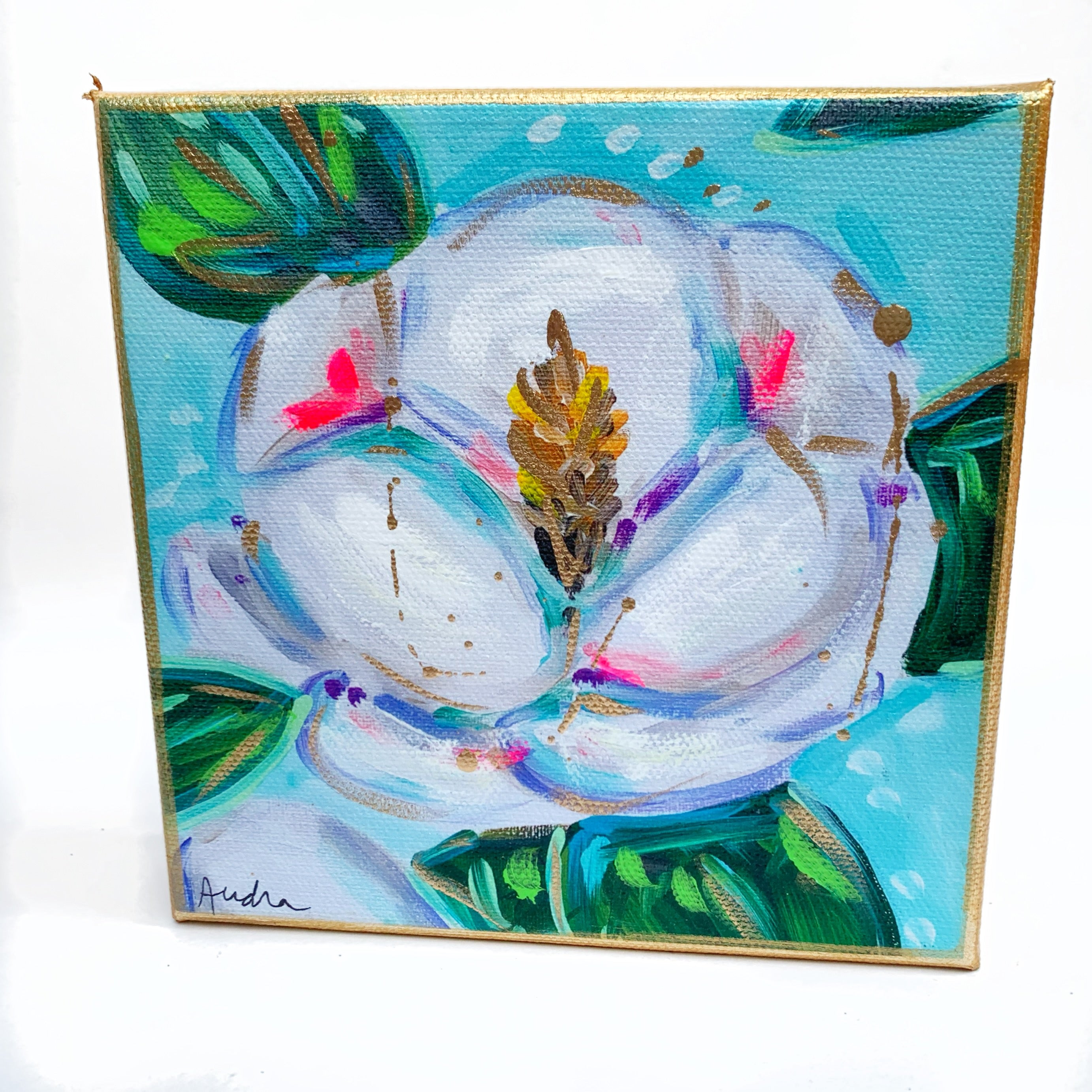 Magnolia on 6"x6" Gallery Wrapped Canvas