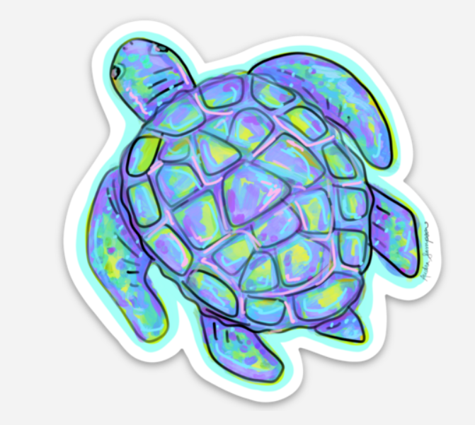 Blue Sea Turtle Sticker